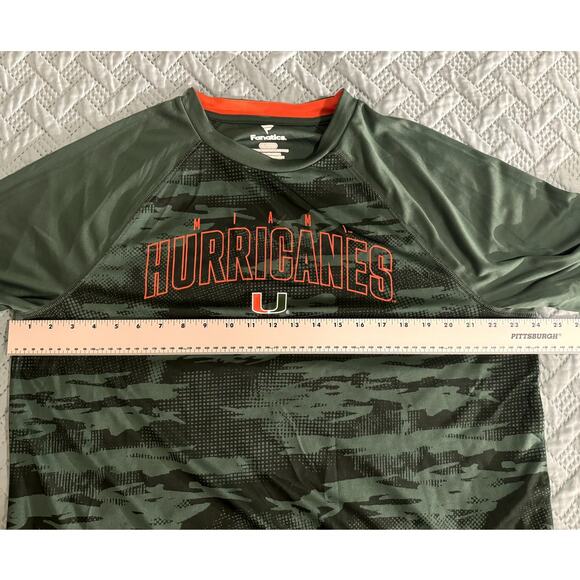 FANATICS MIAMI HURRICANES MENS ATHLETIC T-SHIRT GREEN & ORANGE SIZE XL - Picture 7 of 8